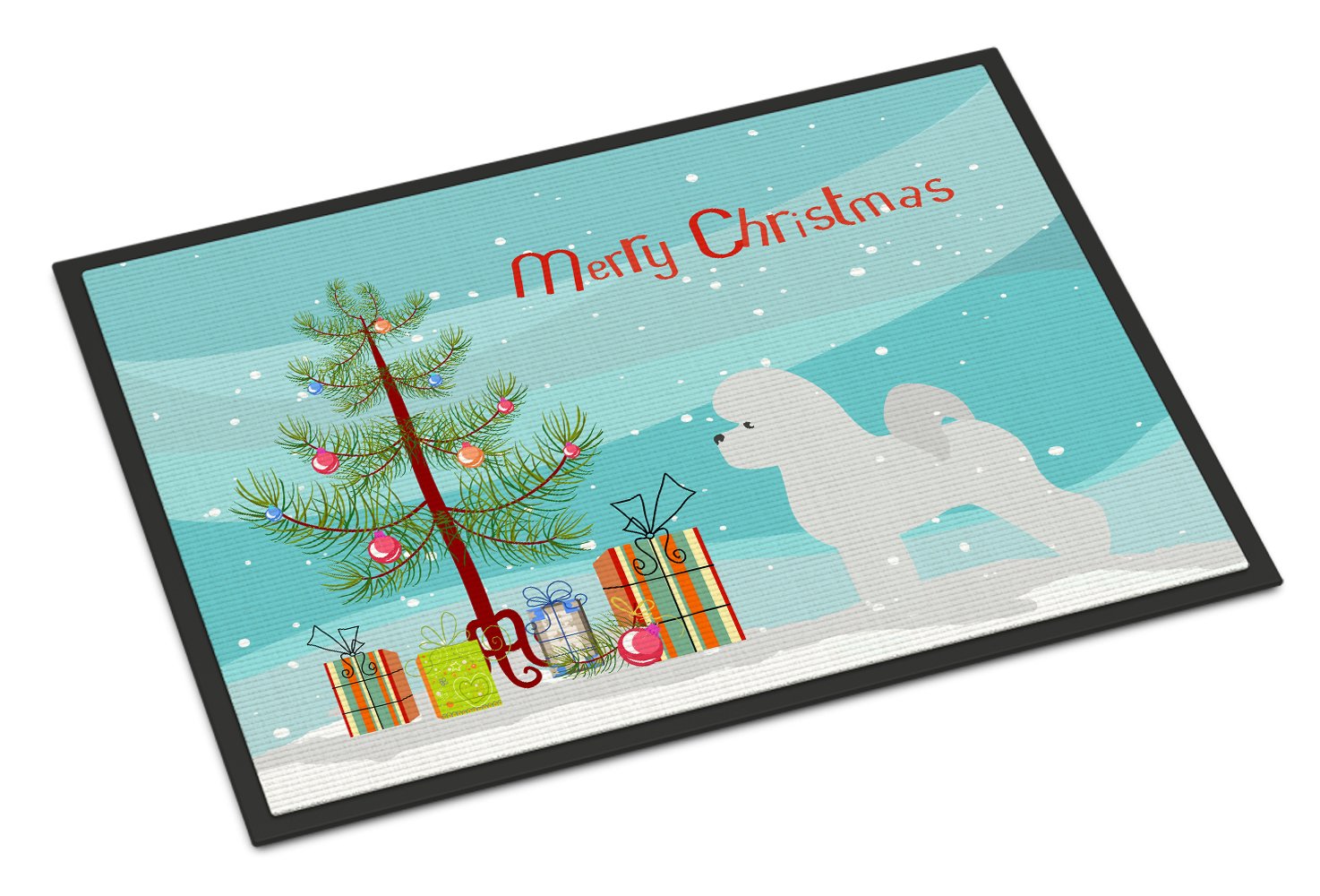 Bichon Frise Merry Christmas Tree Indoor or Outdoor Mat 24x36 BB2963JMAT by Caroline's Treasures
