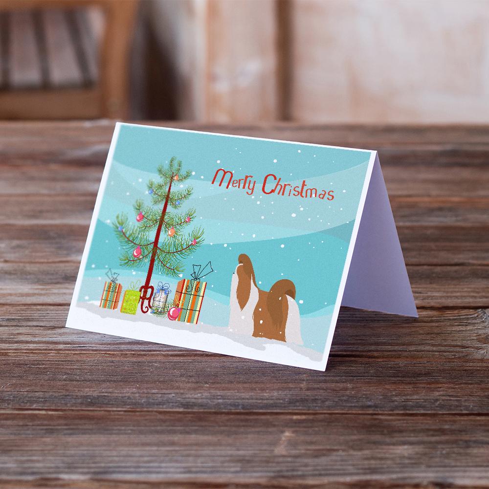 Buy this Shih Tzu Merry Christmas Tree Greeting Cards and Envelopes Pack of 8