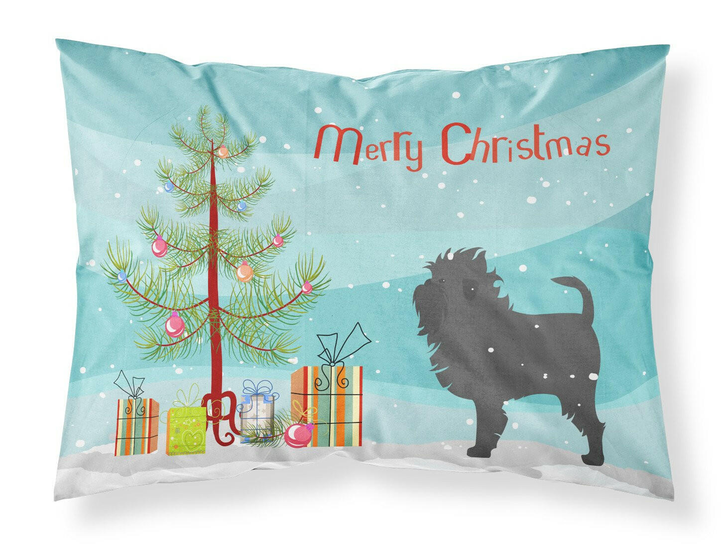 Affenpinscher Merry Christmas Tree Fabric Standard Pillowcase BB2966PILLOWCASE by Caroline's Treasures