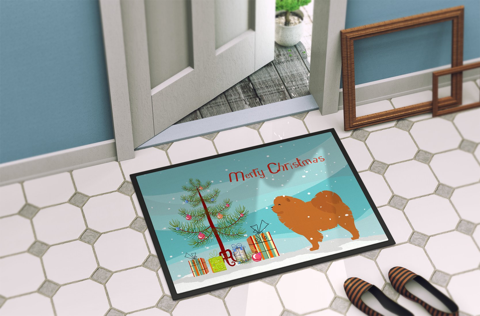 Chow Chow Merry Christmas Tree Indoor or Outdoor Mat 24x36 BB2969JMAT by Caroline's Treasures