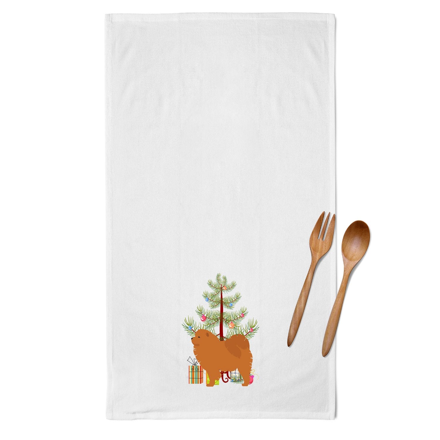 Chow Chow Merry Christmas Tree White Kitchen Towel Set of 2 BB2969WTKT by Caroline's Treasures