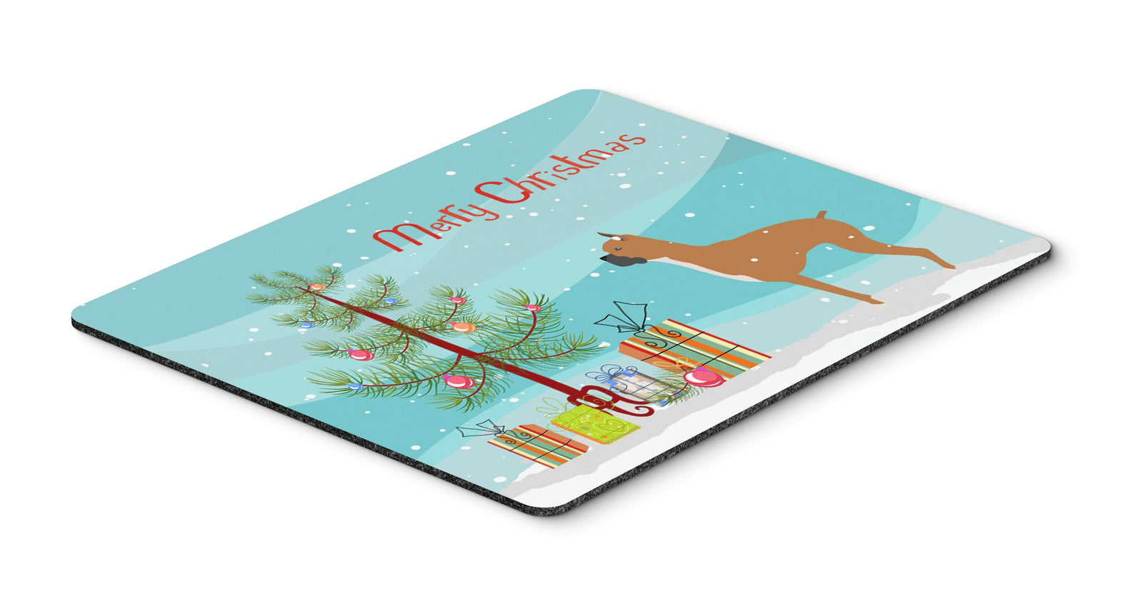 Boxer Merry Christmas Tree Mouse Pad, Hot Pad or Trivet by Caroline's Treasures