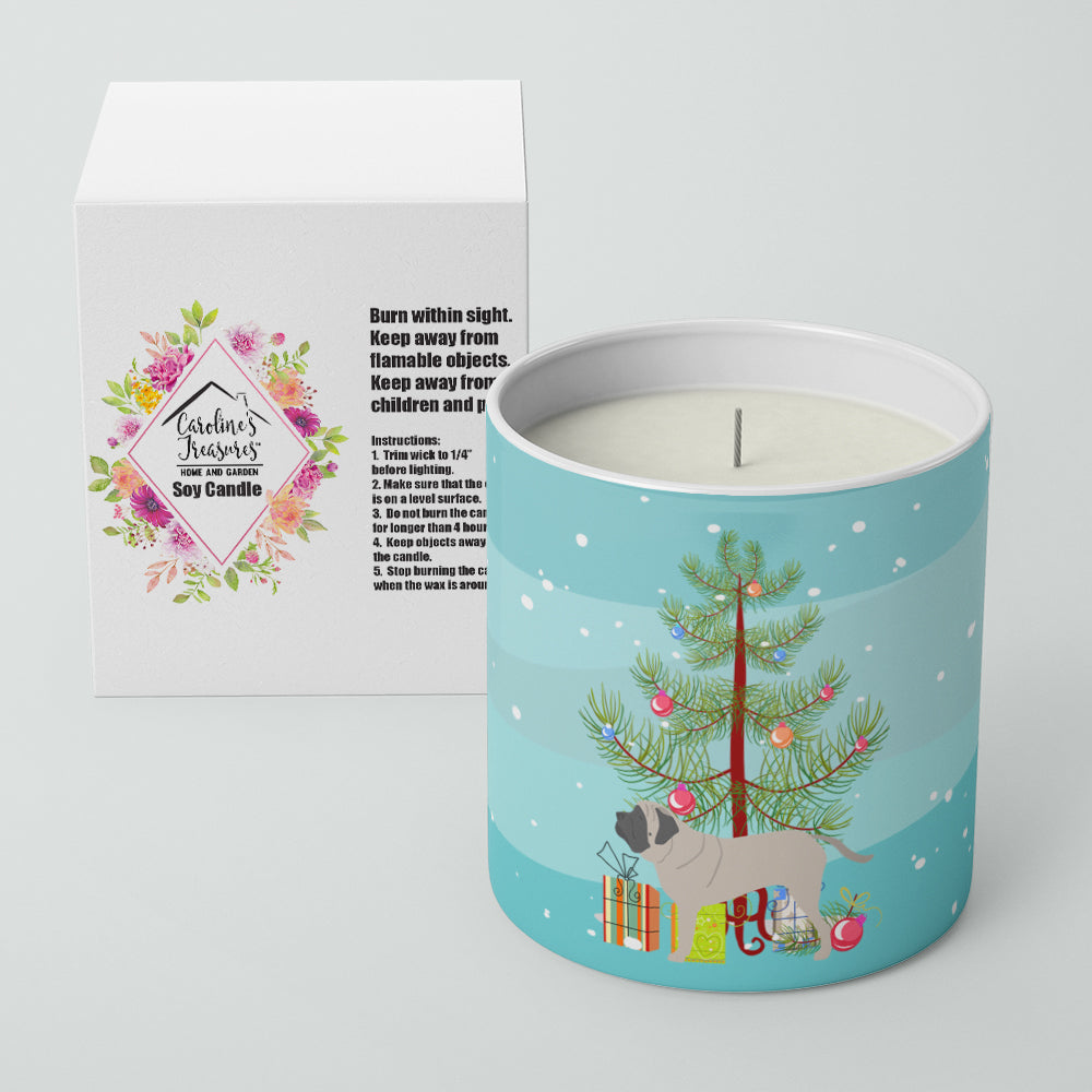 English Mastiff Merry Christmas Tree 10 oz Decorative Soy Candle - the-store.com
