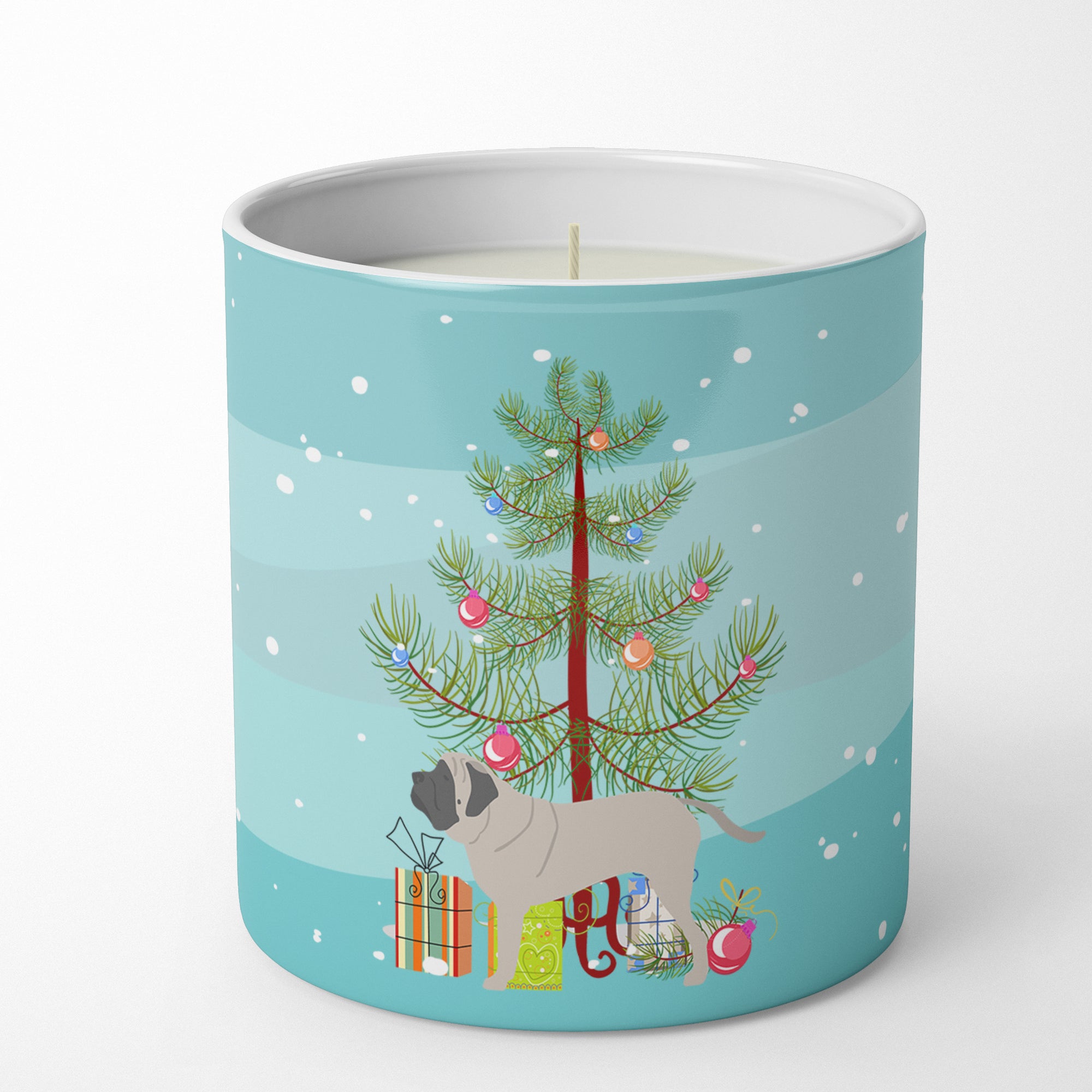 Buy this English Mastiff Merry Christmas Tree 10 oz Decorative Soy Candle