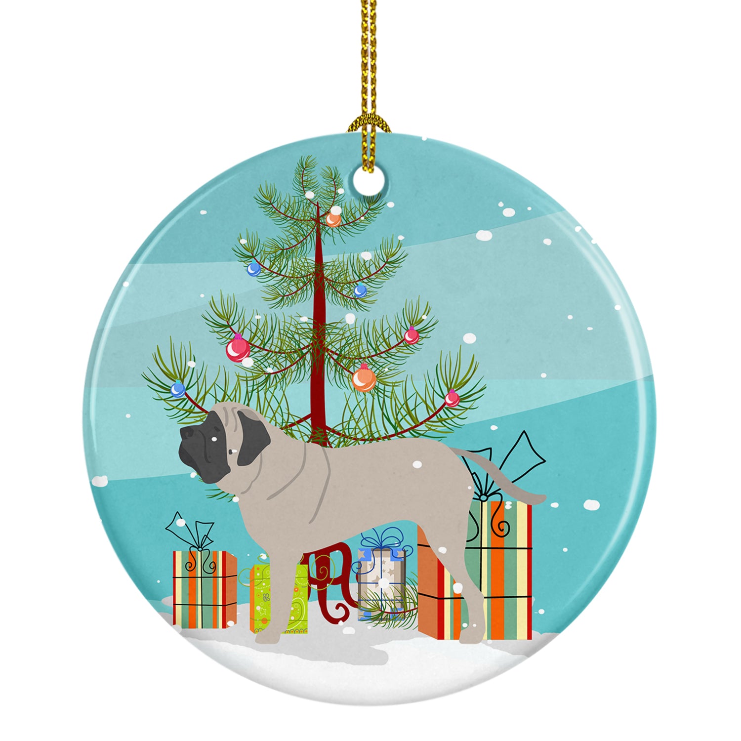 English Mastiff Merry Christmas Tree Ceramic Ornament BB2974CO1 - the-store.com