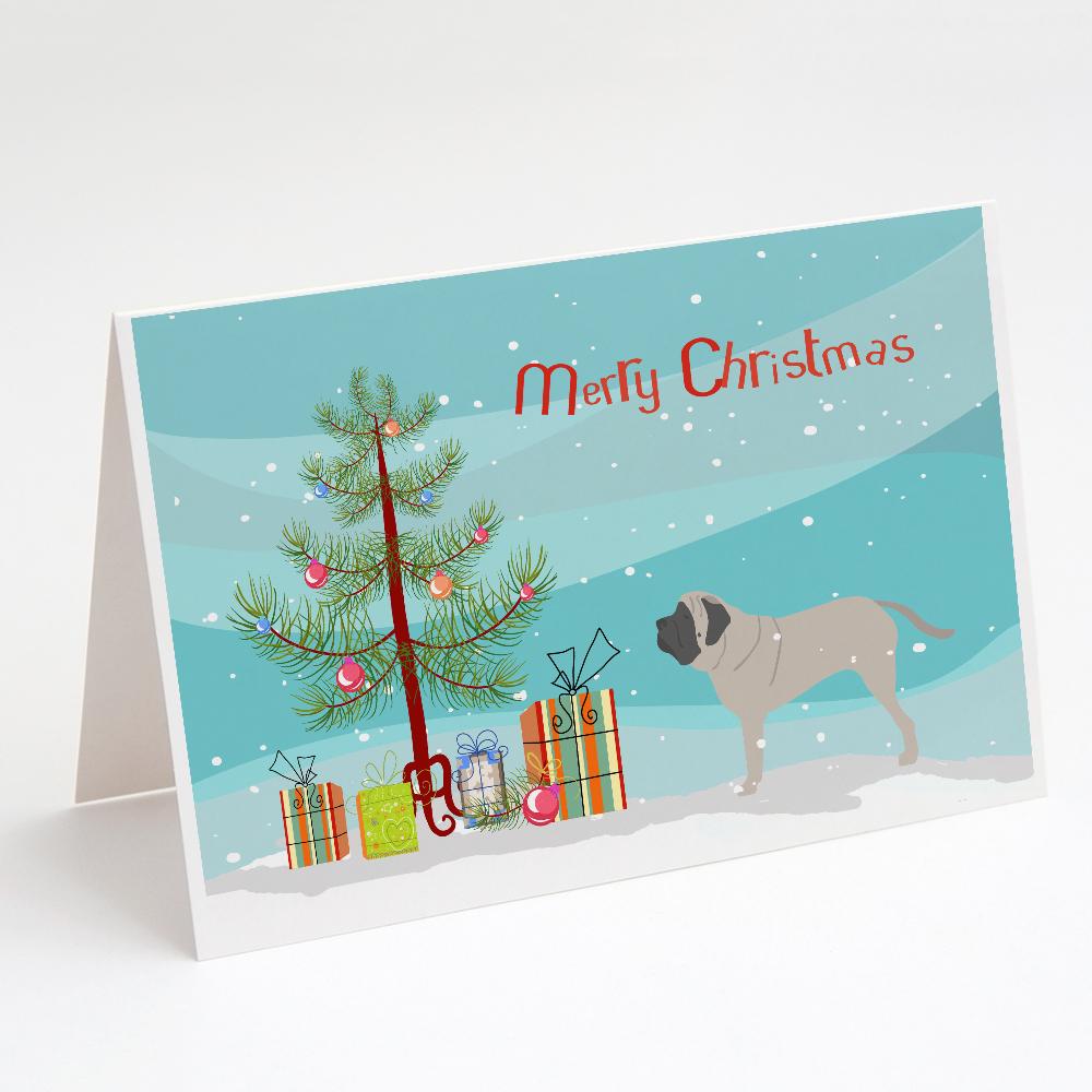 Buy this English Mastiff Merry Christmas Tree Greeting Cards and Envelopes Pack of 8