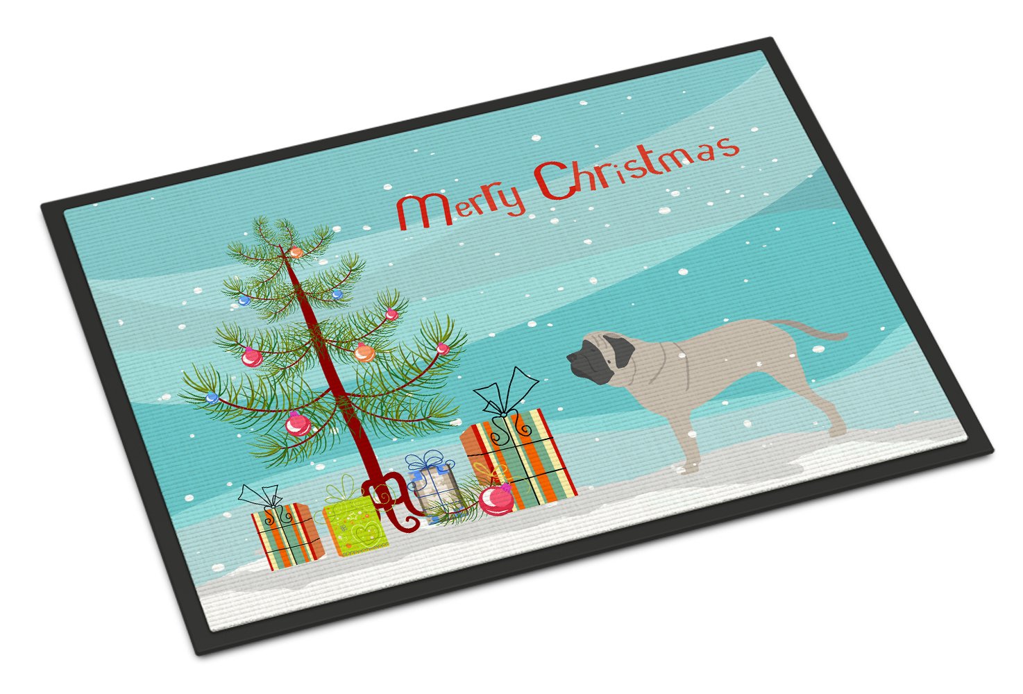 English Mastiff Merry Christmas Tree Indoor or Outdoor Mat 24x36 BB2974JMAT by Caroline's Treasures
