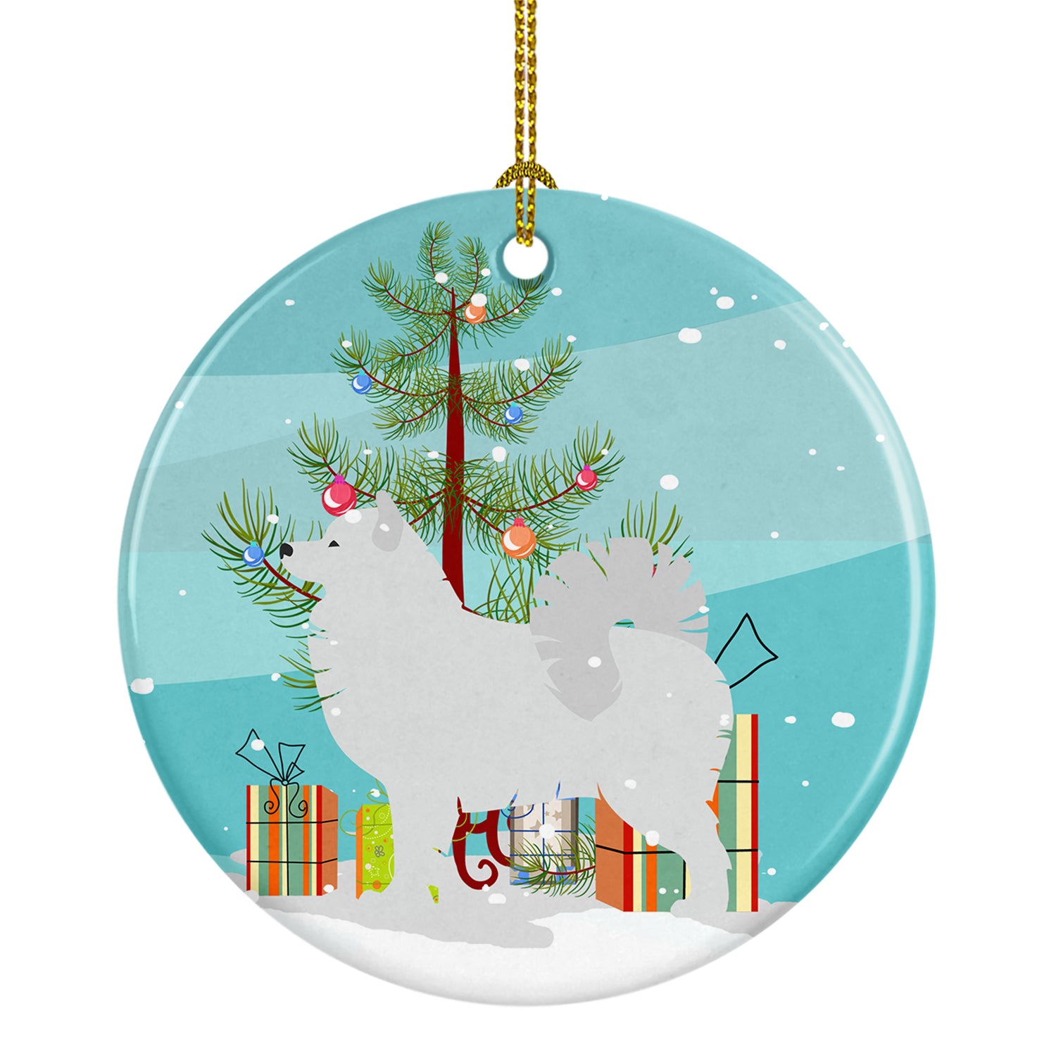 Samoyed Merry Christmas Tree Ceramic Ornament BB2977CO1 - the-store.com