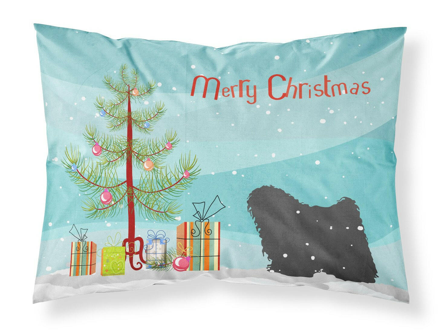 Puli Merry Christmas Tree Fabric Standard Pillowcase BB2981PILLOWCASE by Caroline's Treasures