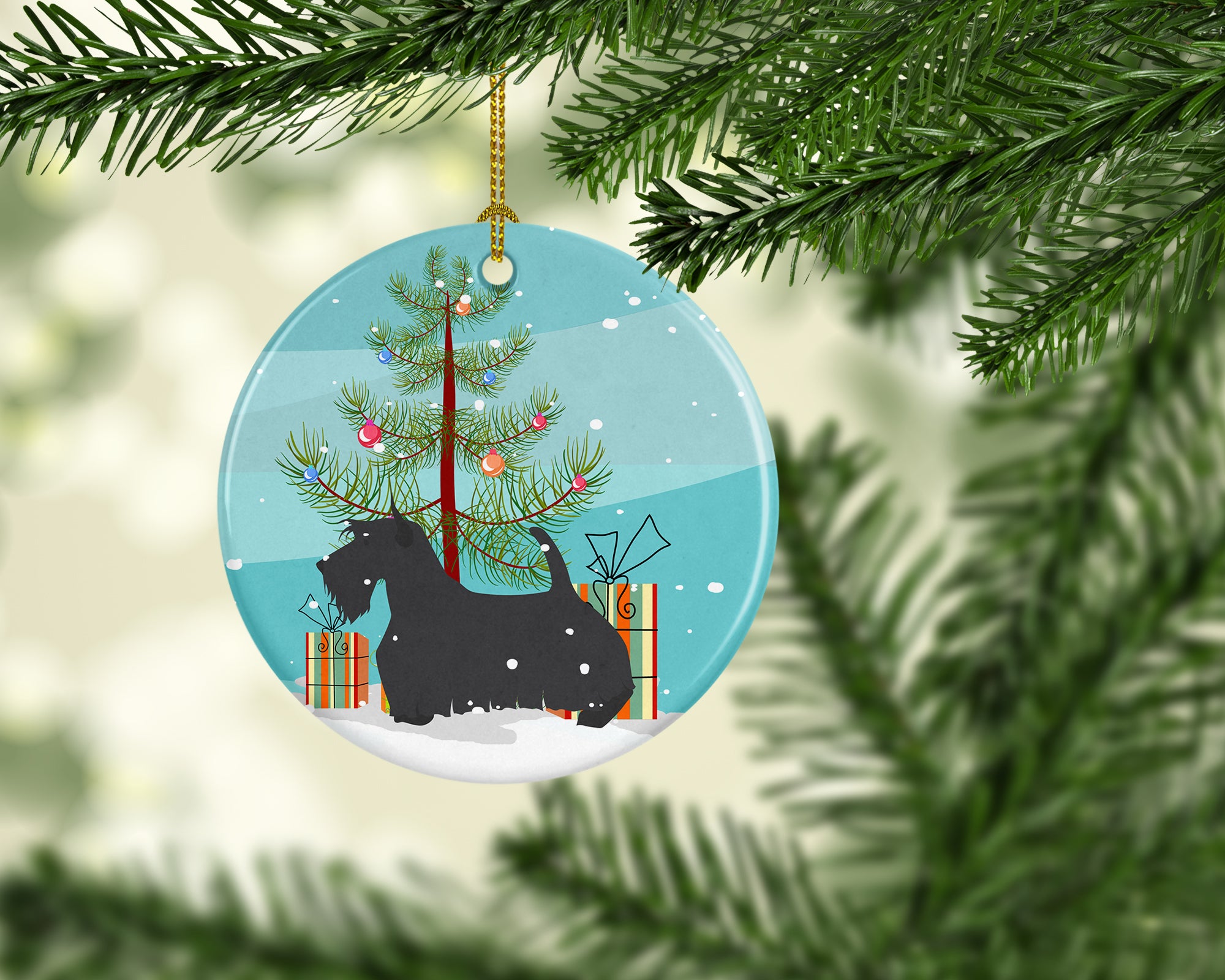 Scottish Terrier Merry Christmas Tree Ceramic Ornament BB2987CO1 - the-store.com