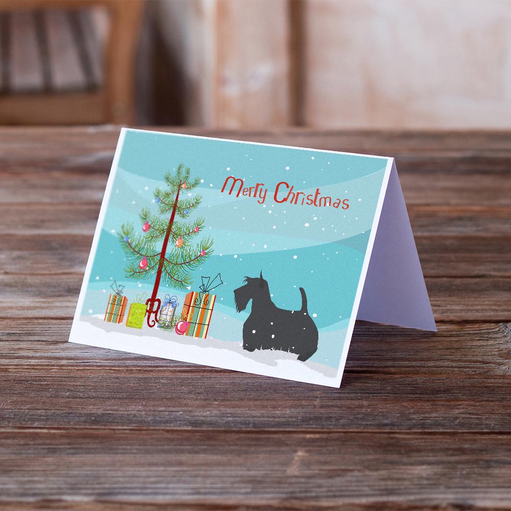 Buy this Scottish Terrier Merry Christmas Tree Greeting Cards and Envelopes Pack of 8