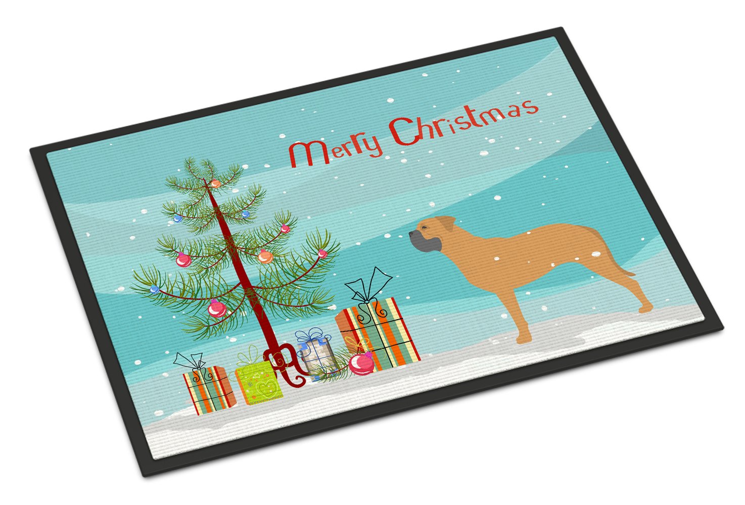Bullmastiff Merry Christmas Tree Indoor or Outdoor Mat 24x36 BB2989JMAT by Caroline's Treasures