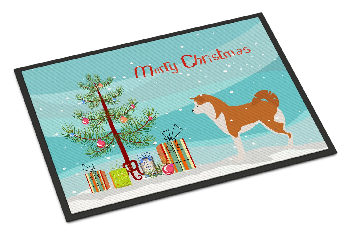 Akita Merry Christmas Tree Indoor or Outdoor Mat 24x36 BB2990JMAT by Caroline's Treasures