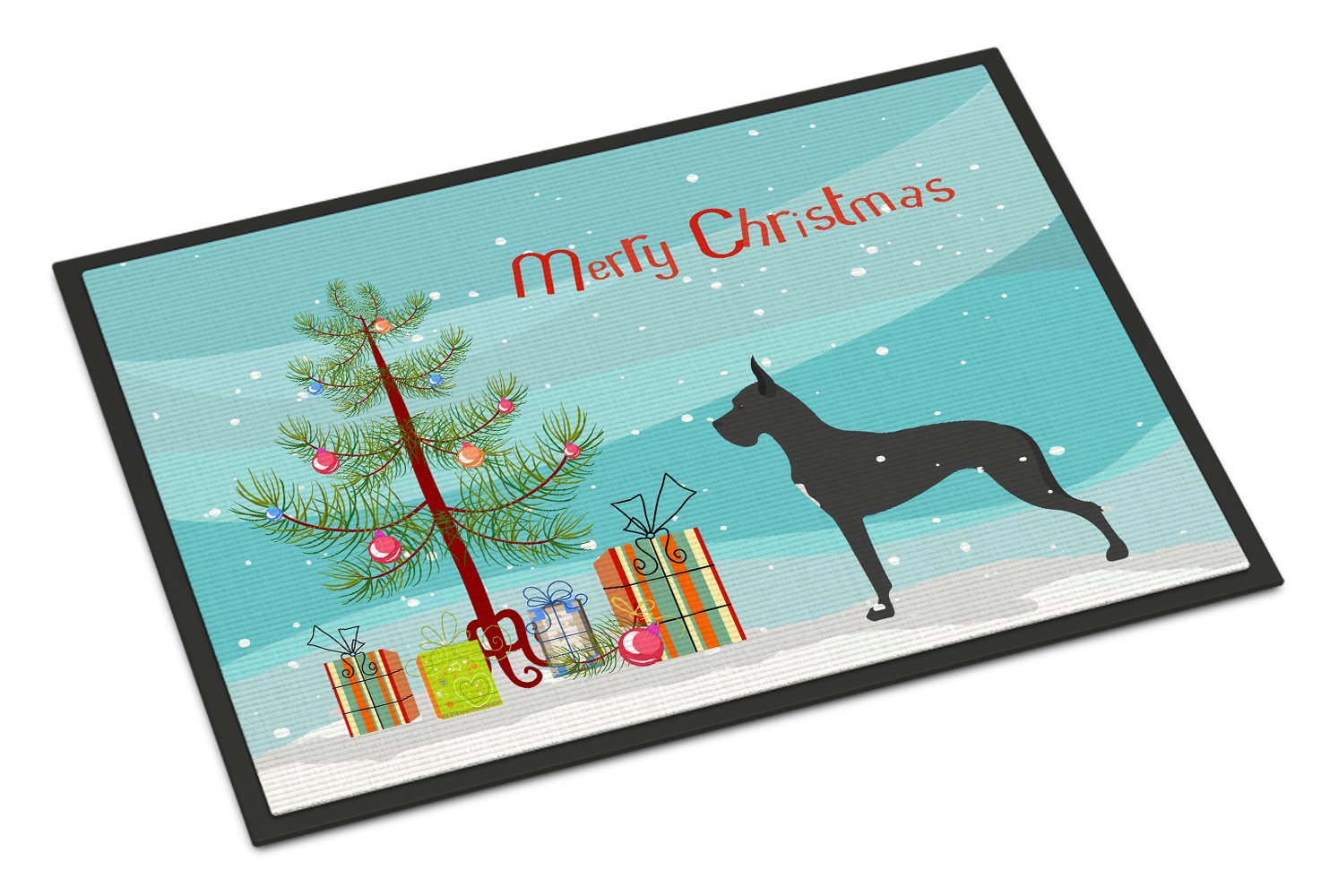 Great Dane Merry Christmas Tree Indoor or Outdoor Mat 24x36 BB2993JMAT by Caroline's Treasures