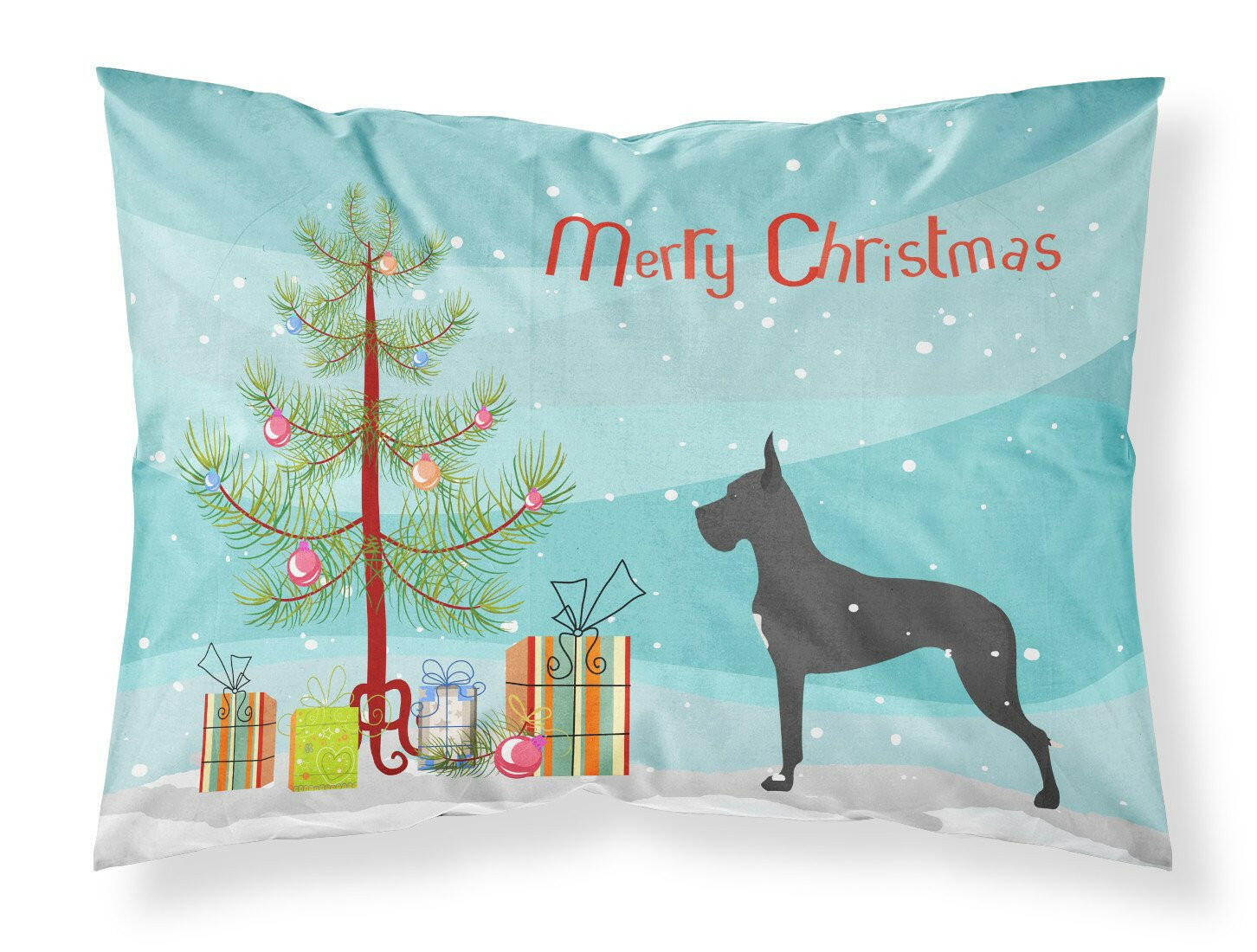 Great Dane Merry Christmas Tree Fabric Standard Pillowcase BB2993PILLOWCASE by Caroline's Treasures
