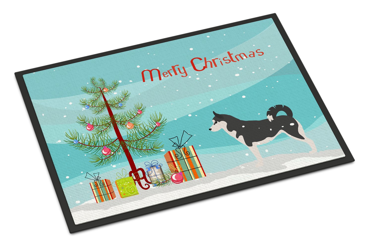 Siberian Husky Merry Christmas Tree Indoor or Outdoor Mat 24x36 BB2998JMAT by Caroline's Treasures
