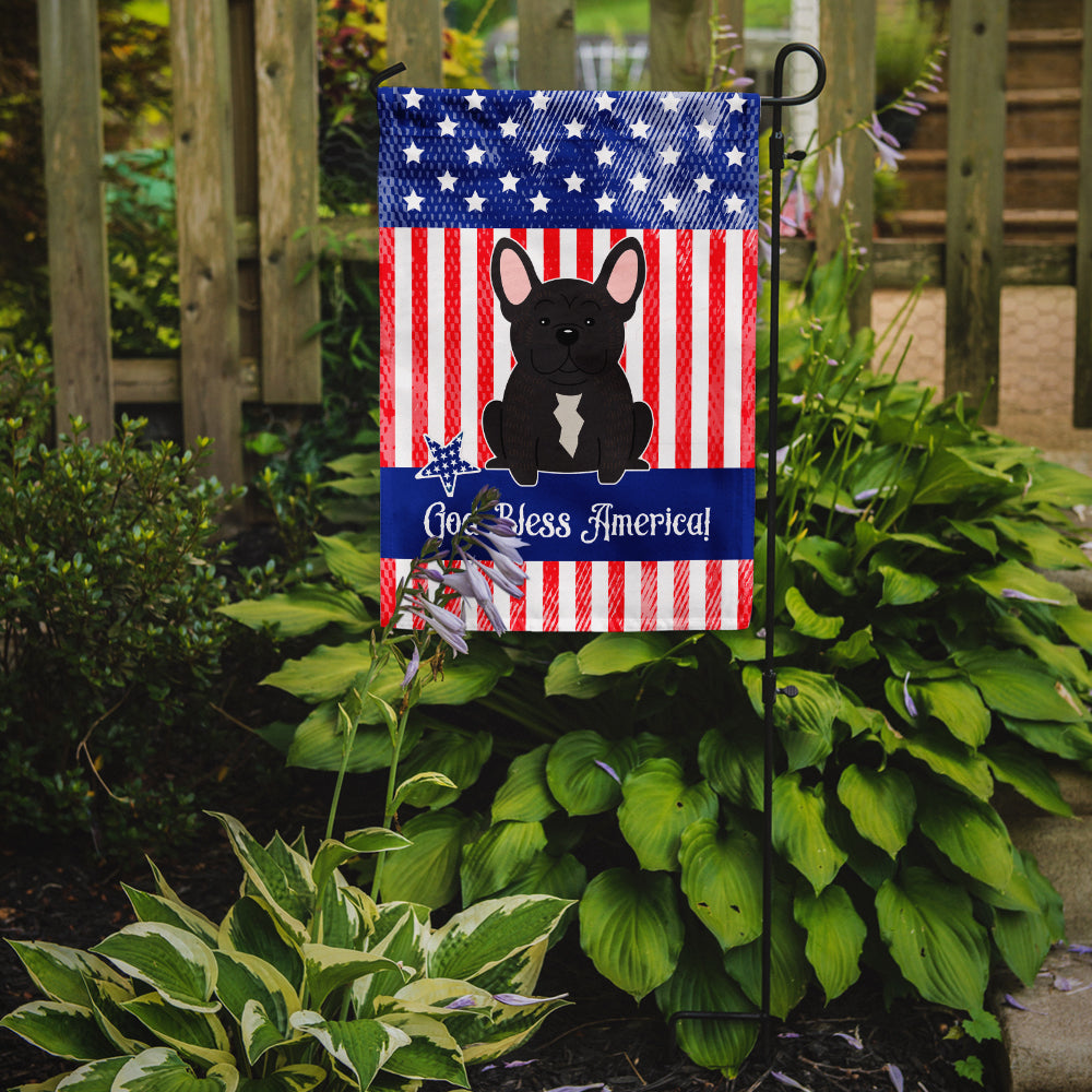 Patriotic USA French Bulldog Brindle Flag Garden Size