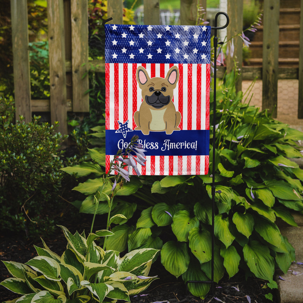Patriotic USA French Bulldog Cream Flag Garden Size
