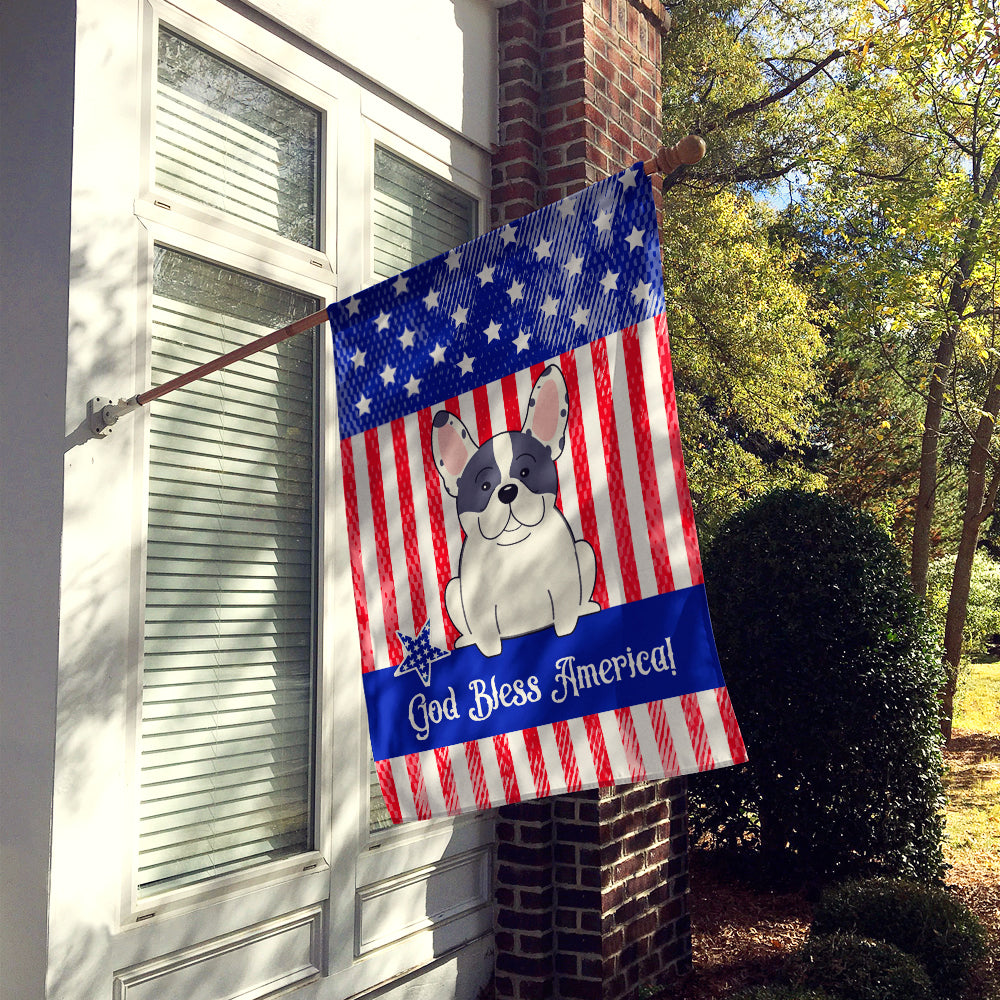 Patriotic USA French Bulldog Piebald Flag Canvas House Size BB3006CHF