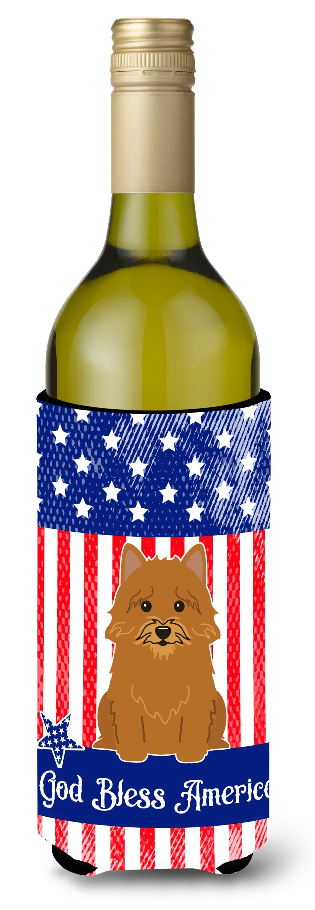Patriotic USA Norwich Terrier Wine Bottle Beverge Insulator Hugger by Caroline's Treasures