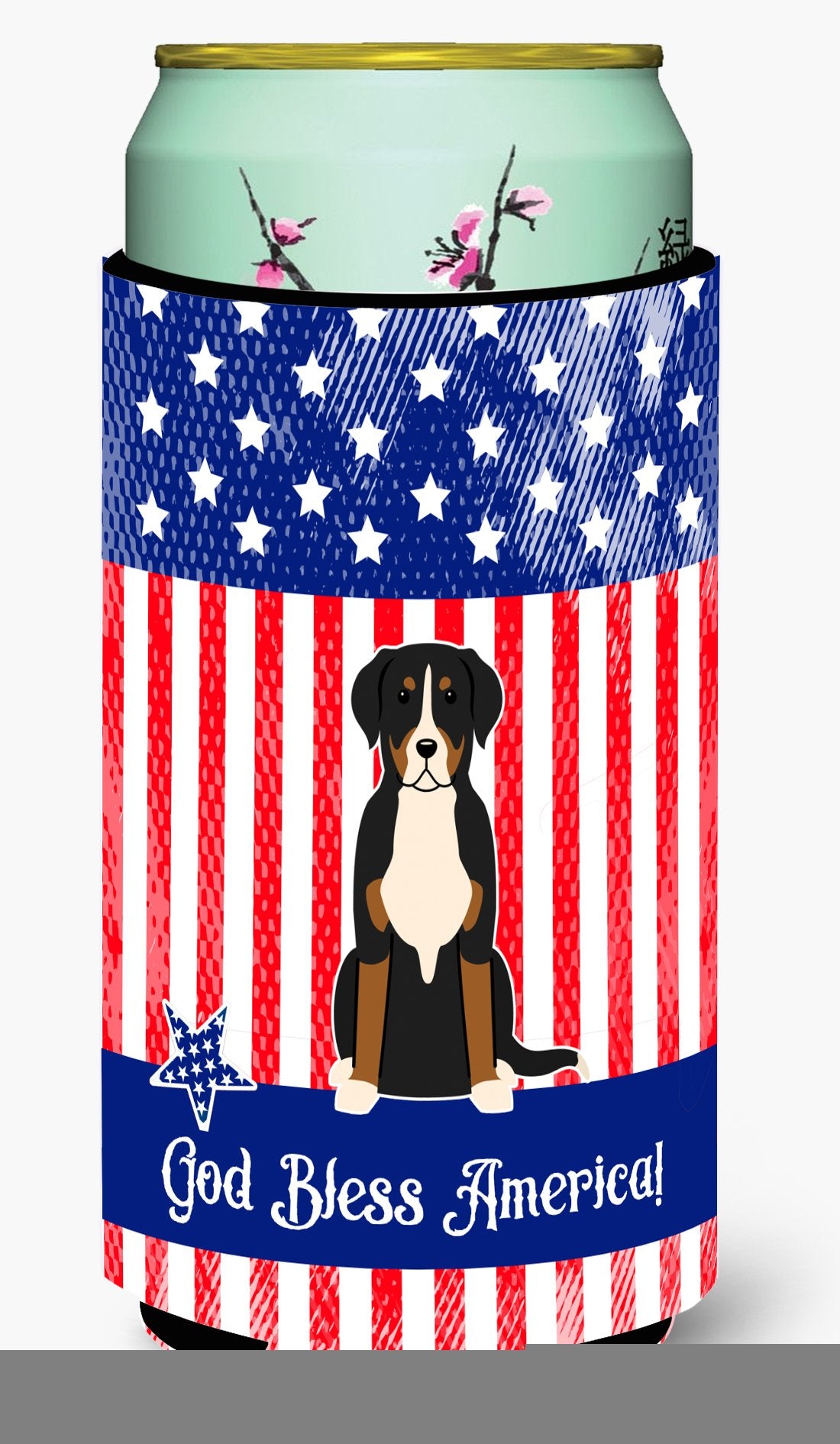 Patriotic USA Greater Swiss Mountain Dog Tall Boy Beverage Insulator Hugger by Caroline's Treasures