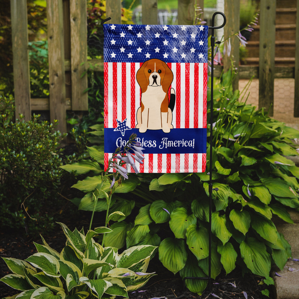 Patriotic USA Beagle Tricolor Flag Garden Size