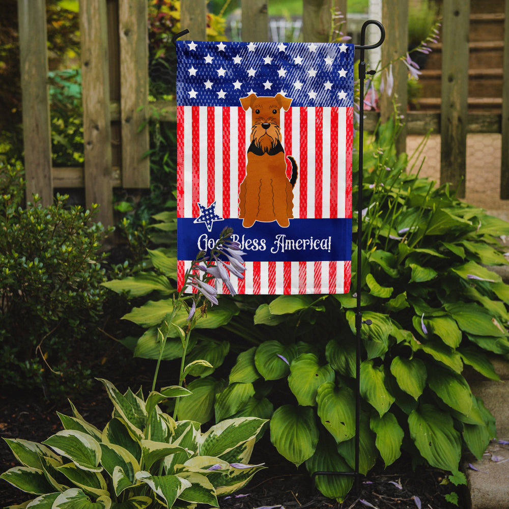 Patriotic USA Airedale Flag Garden Size