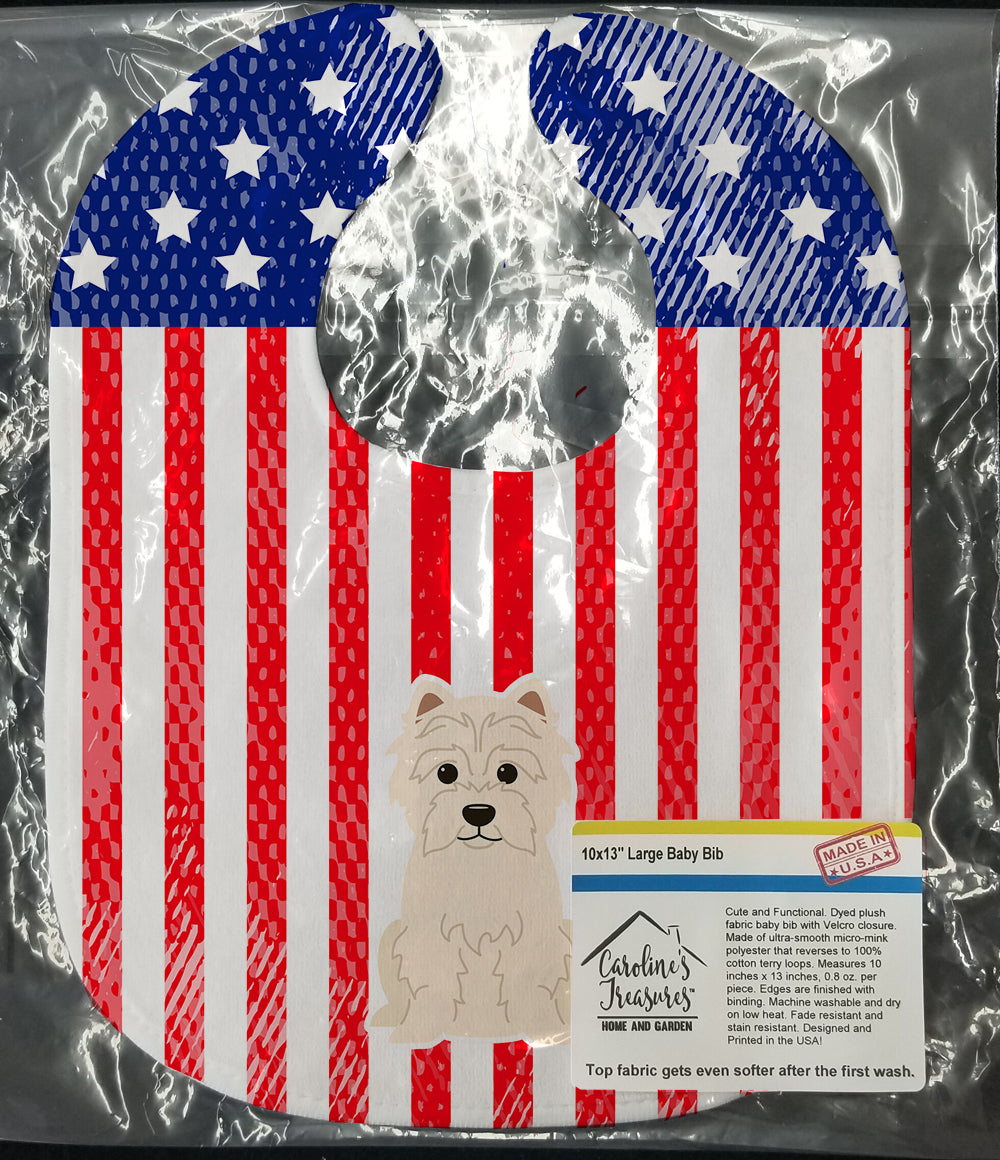 Patriotic USA Westie Baby Bib BB3037BIB - the-store.com