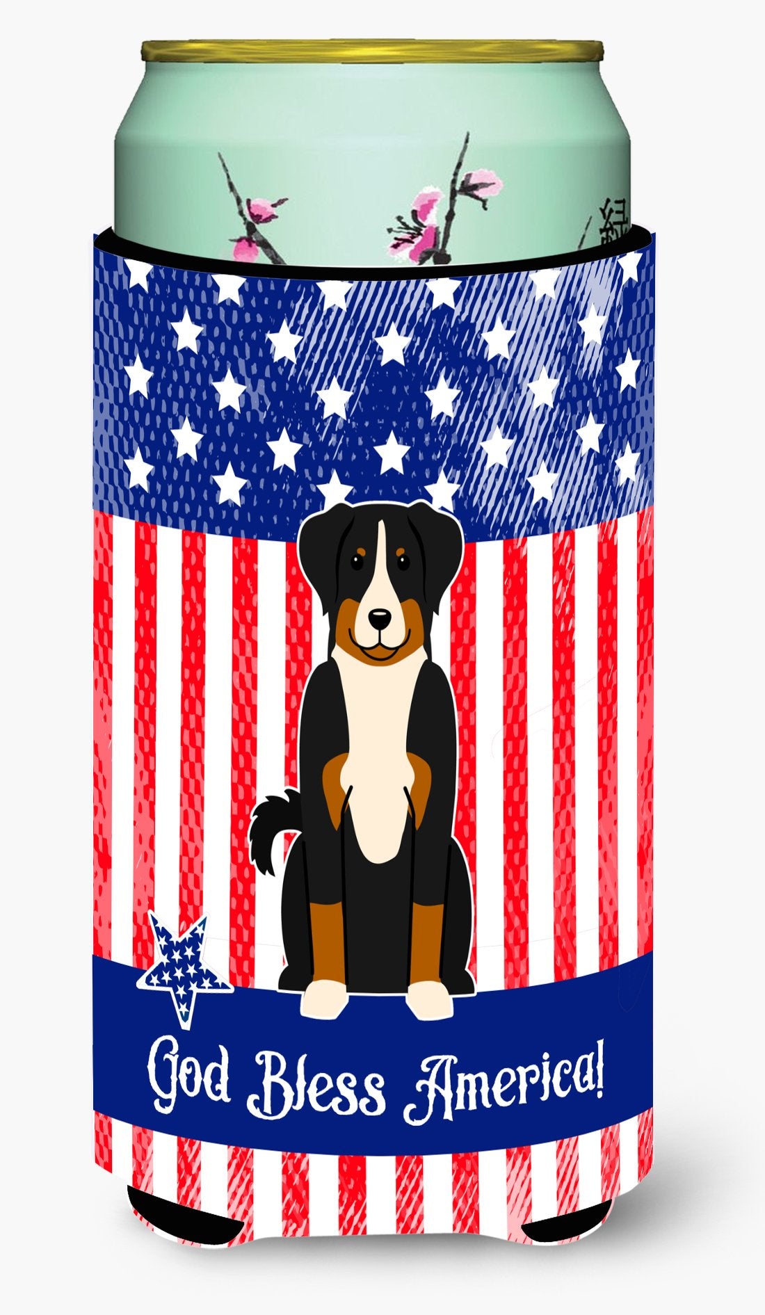Patriotic USA Appenzeller Sennenhund Tall Boy Beverage Insulator Hugger by Caroline's Treasures