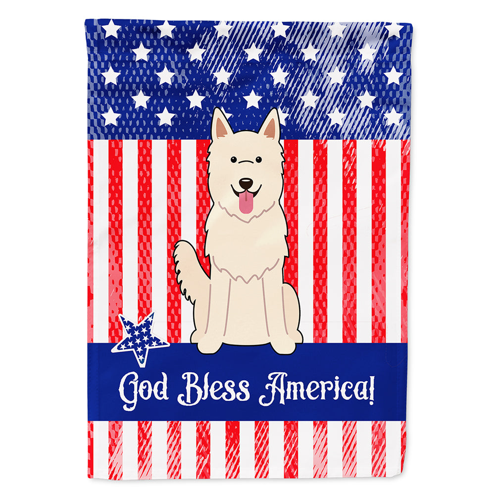 Patriotic USA White German Shepherd Flag Canvas House Size BB3040CHF