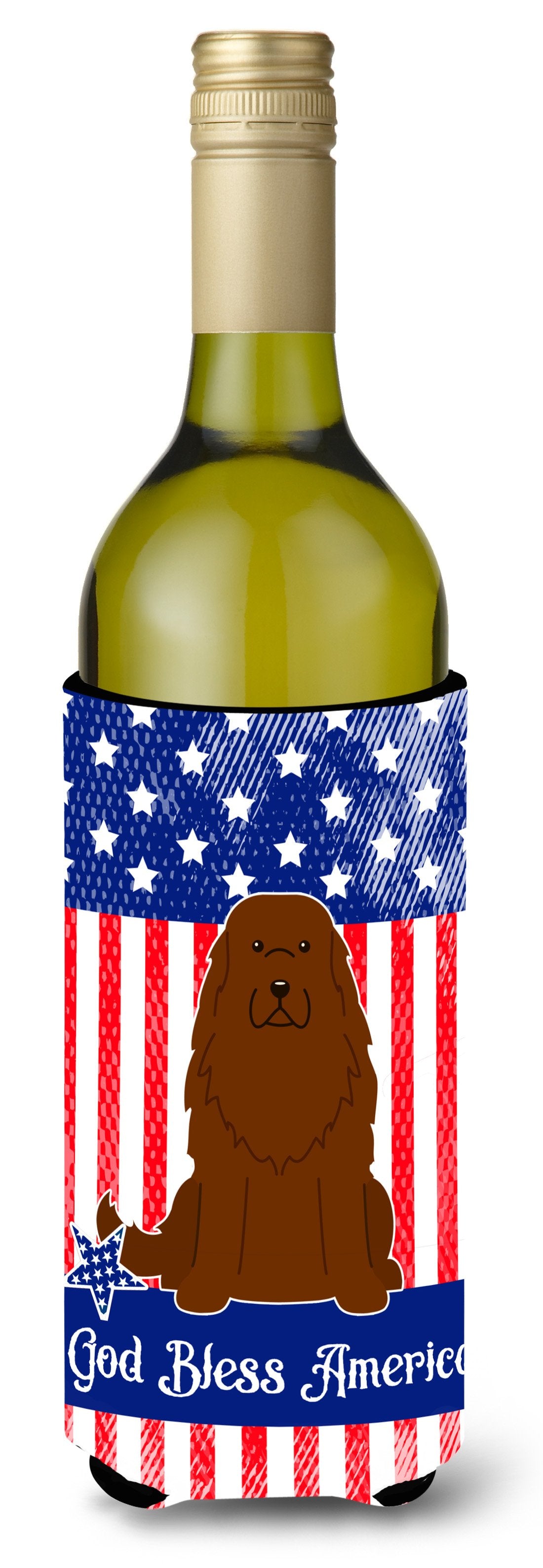 Patriotic USA Caucasian Shepherd Dog Wine Bottle Beverge Insulator Hugger BB3045LITERK by Caroline&#39;s Treasures