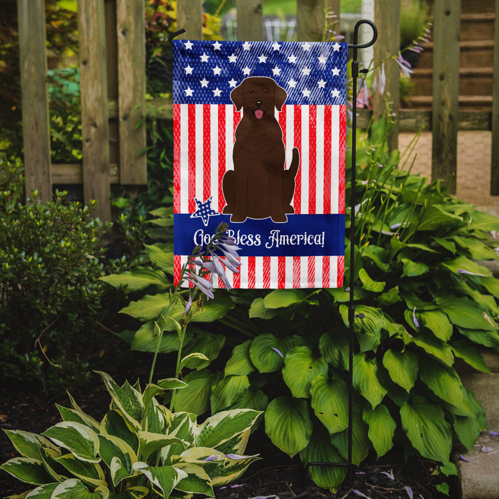 Patriotic USA Chocolate Labrador Flag Garden Size