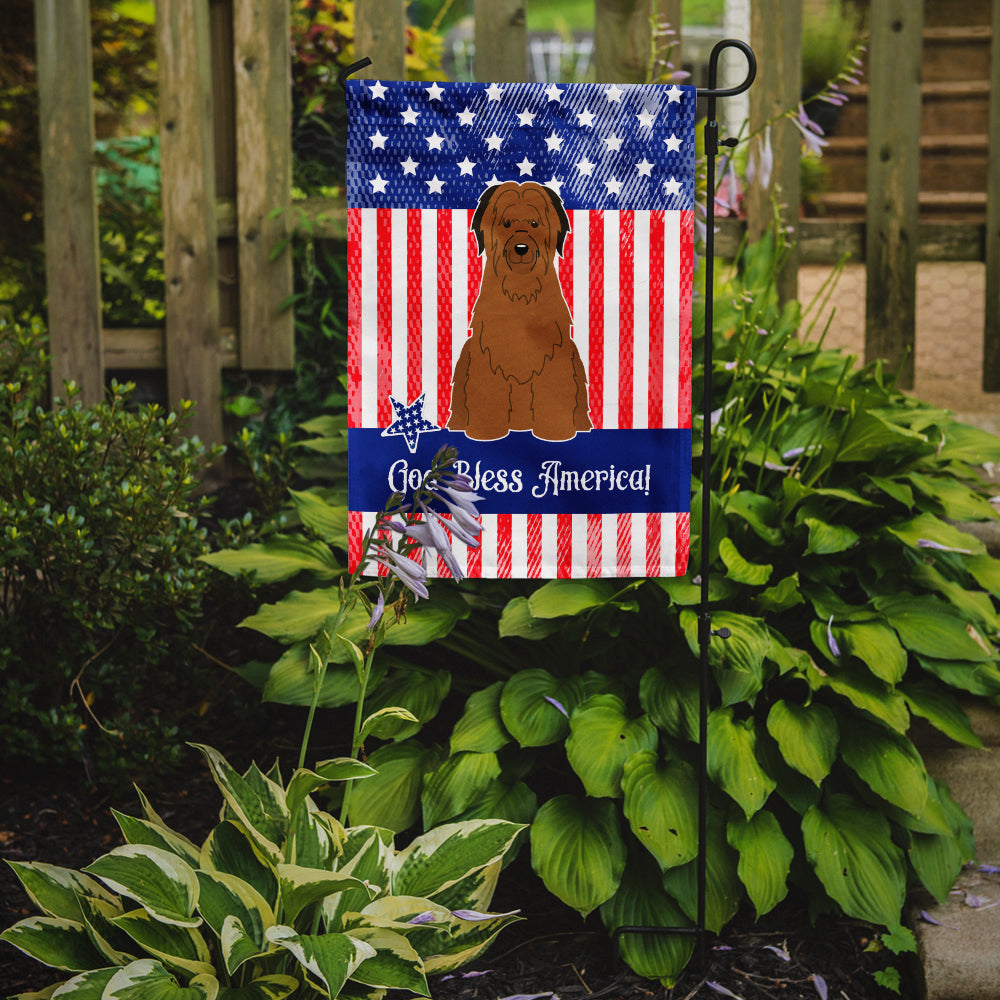 Patriotic USA Briard Brown Flag Garden Size BB3077GF