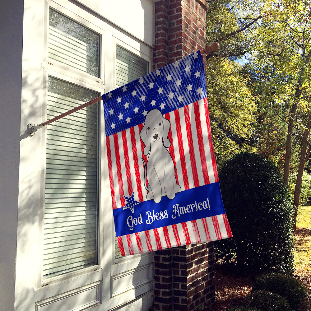 Patriotic USA Bedlington Terrier Blue Flag Canvas House Size BB3085CHF