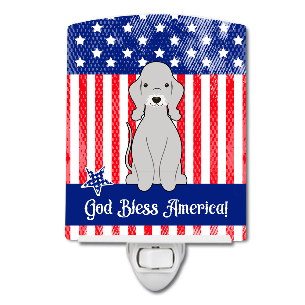 Patriotic USA Bedlington Terrier Blue Ceramic Night Light BB3085CNL - the-store.com