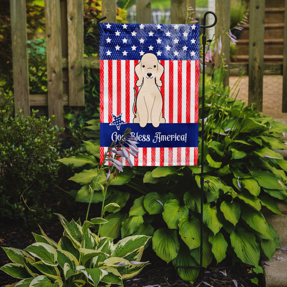 Patriotic USA Bedlington Terrier Sandy Flag Garden Size