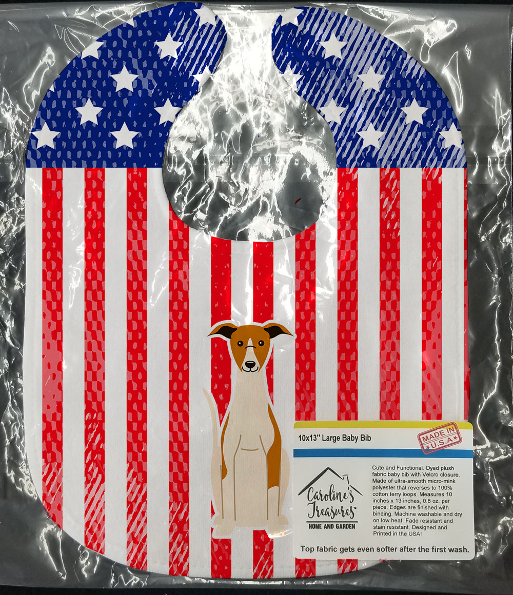 Patriotic USA Whippet Baby Bib BB3094BIB - the-store.com
