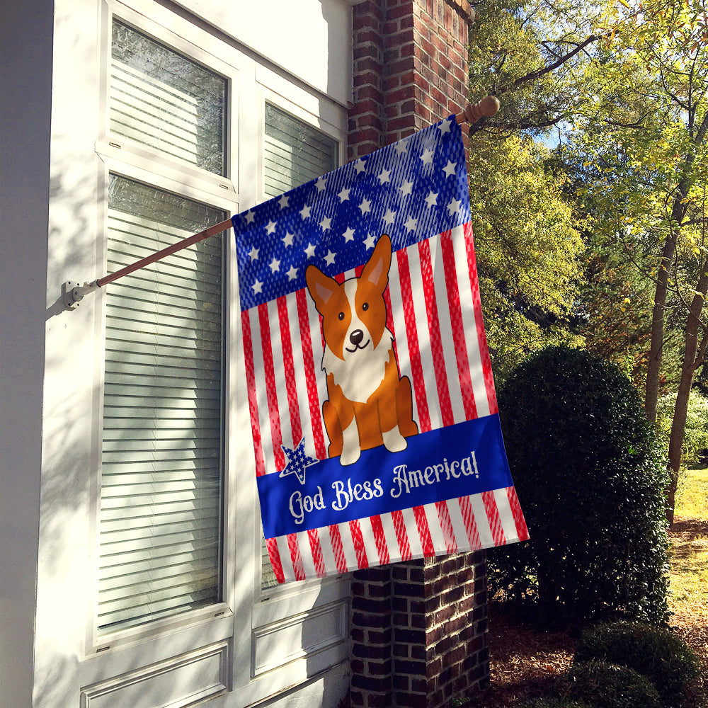 Patriotic USA Corgi Flag Canvas House Size BB3095CHF