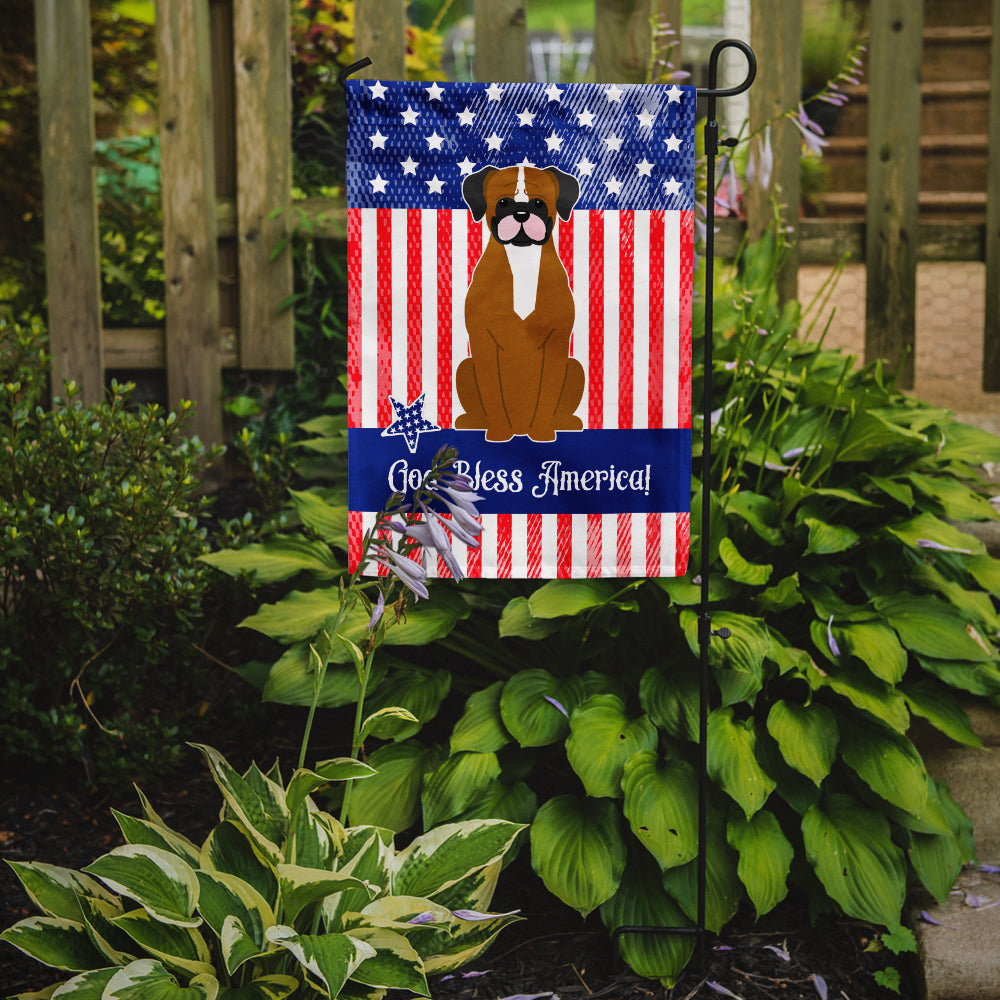 Patriotic USA Flashy Fawn Boxer Flag Garden Size BB3111GF