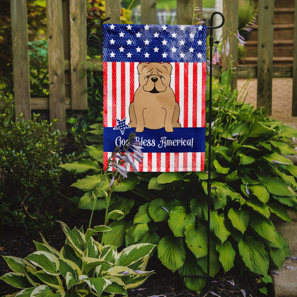 Patriotic USA English Bulldog Fawn Flag Garden Size BB3119GF