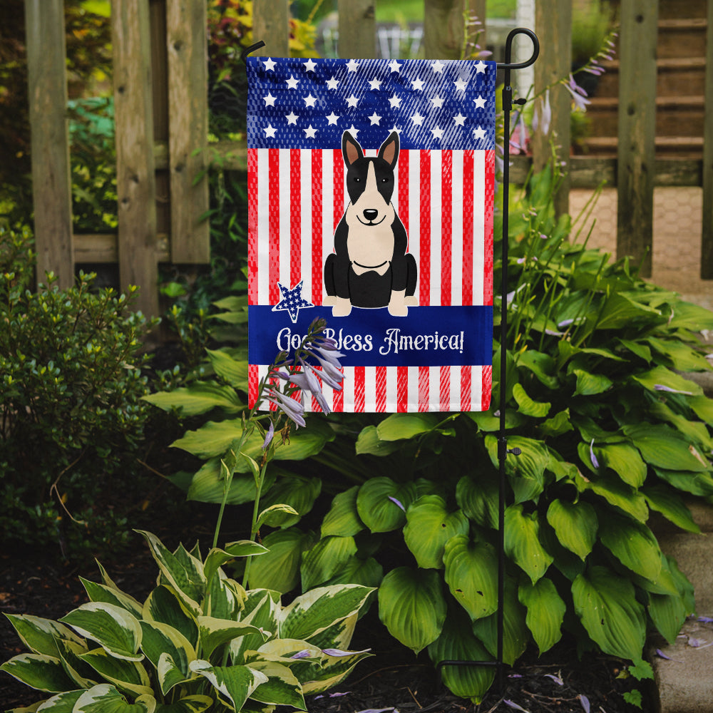 Patriotic USA Bull Terrier Black White Flag Garden Size BB3128GF