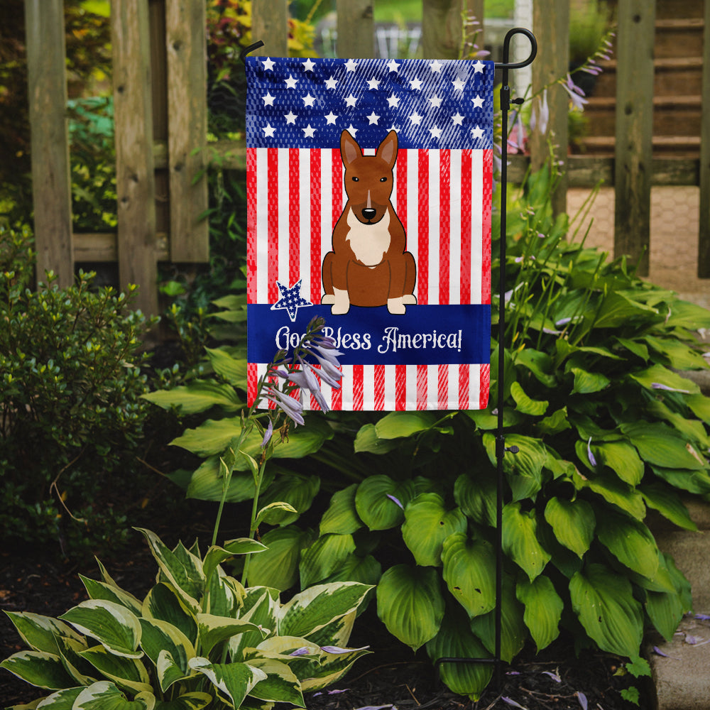 Patriotic USA Bull Terrier Red Flag Garden Size