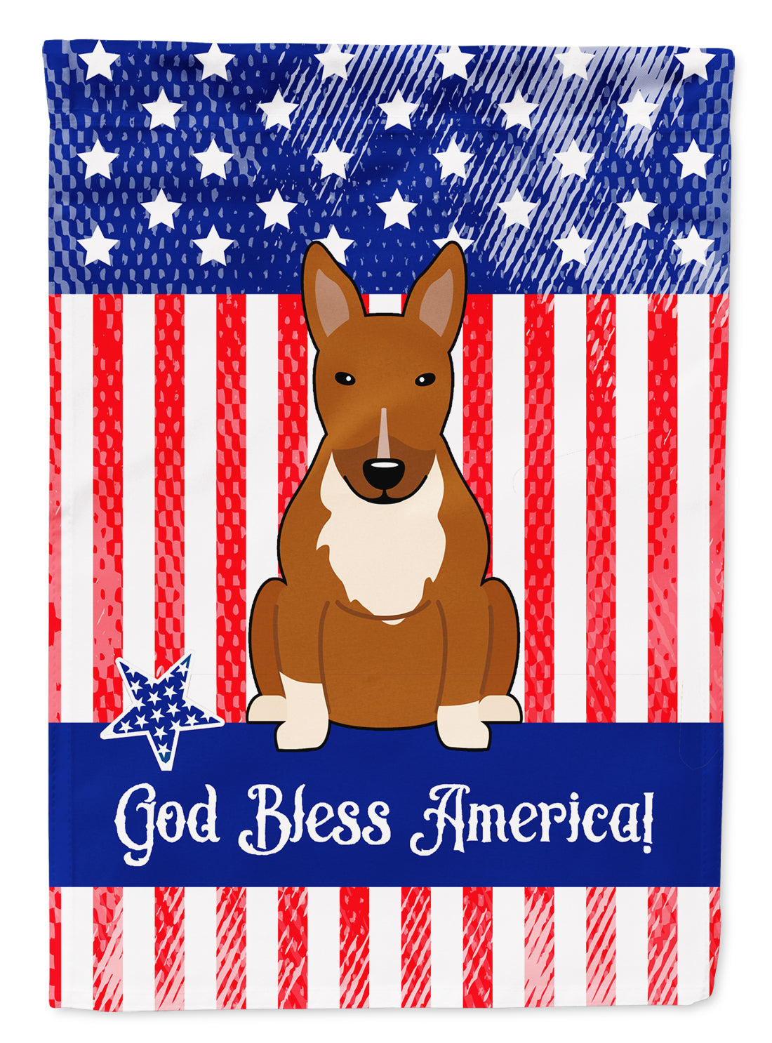 Patriotic USA Bull Terrier Red Flag Garden Size