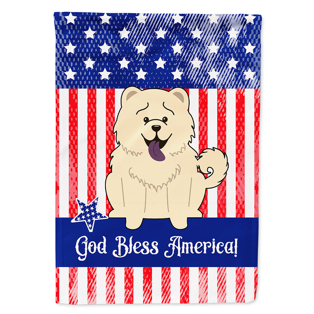 Patriotic USA Chow Chow White Flag Canvas House Size BB3135CHF
