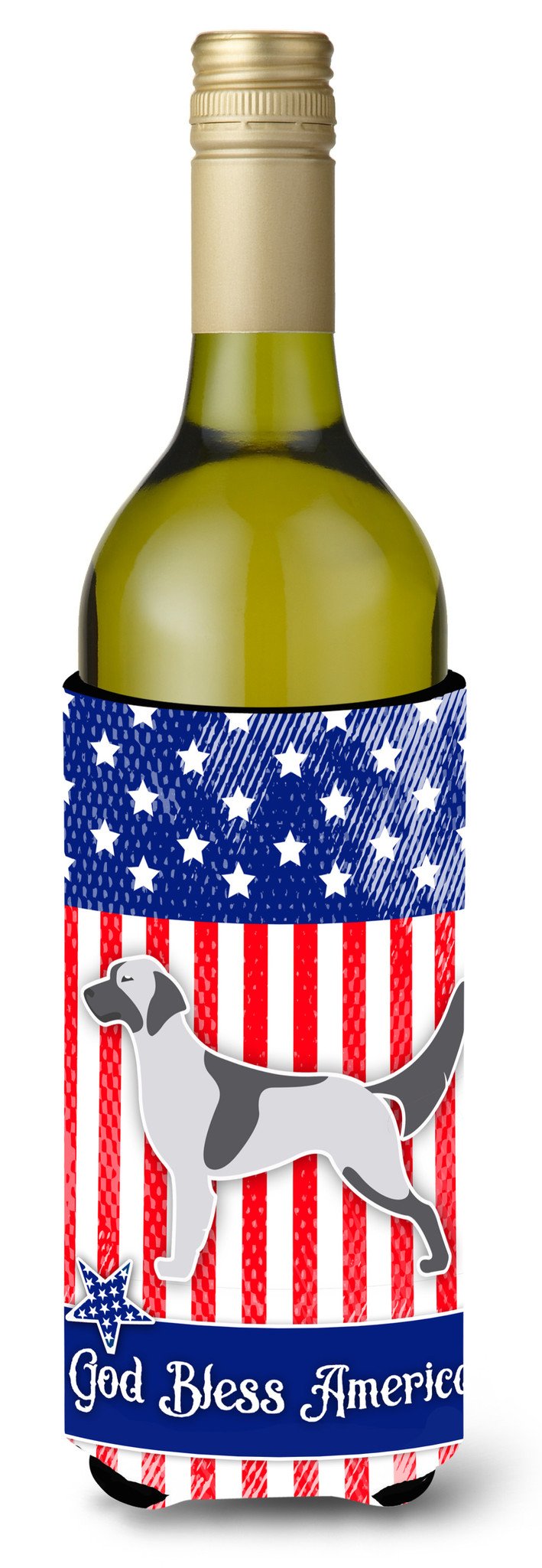 USA Patriotic English Setter Wine Bottle Beverge Insulator Hugger BB3281LITERK by Caroline's Treasures
