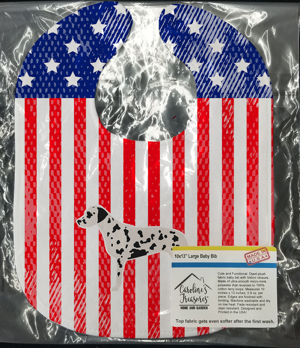 USA Patriotic Dalmatian Baby Bib BB3283BIB - the-store.com