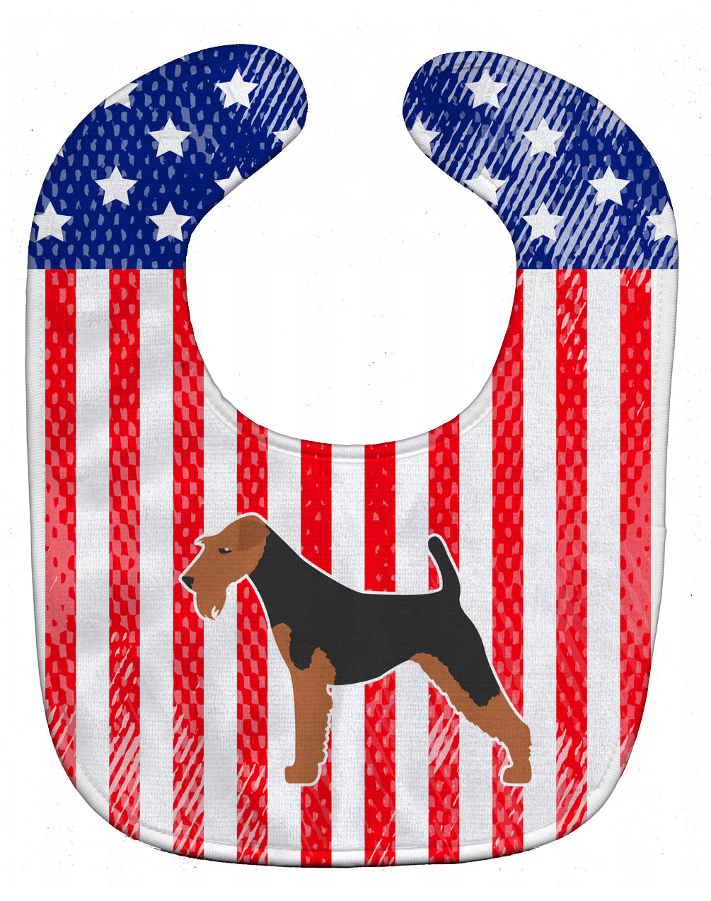 USA Patriotic Welsh Terrier Baby Bib BB3285BIB - the-store.com