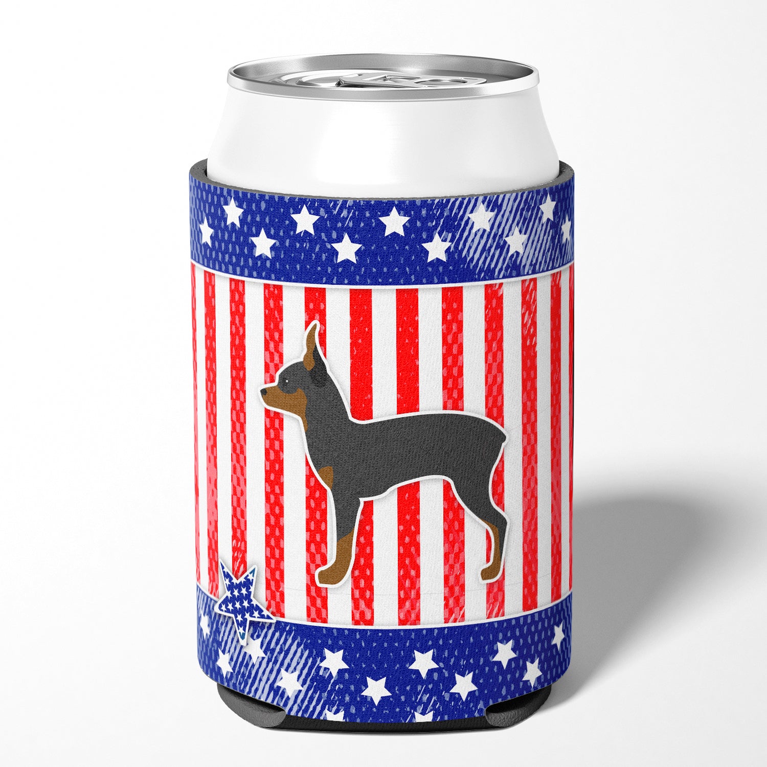 USA Patriotic Toy Fox Terrier Can or Bottle Hugger BB3287CC