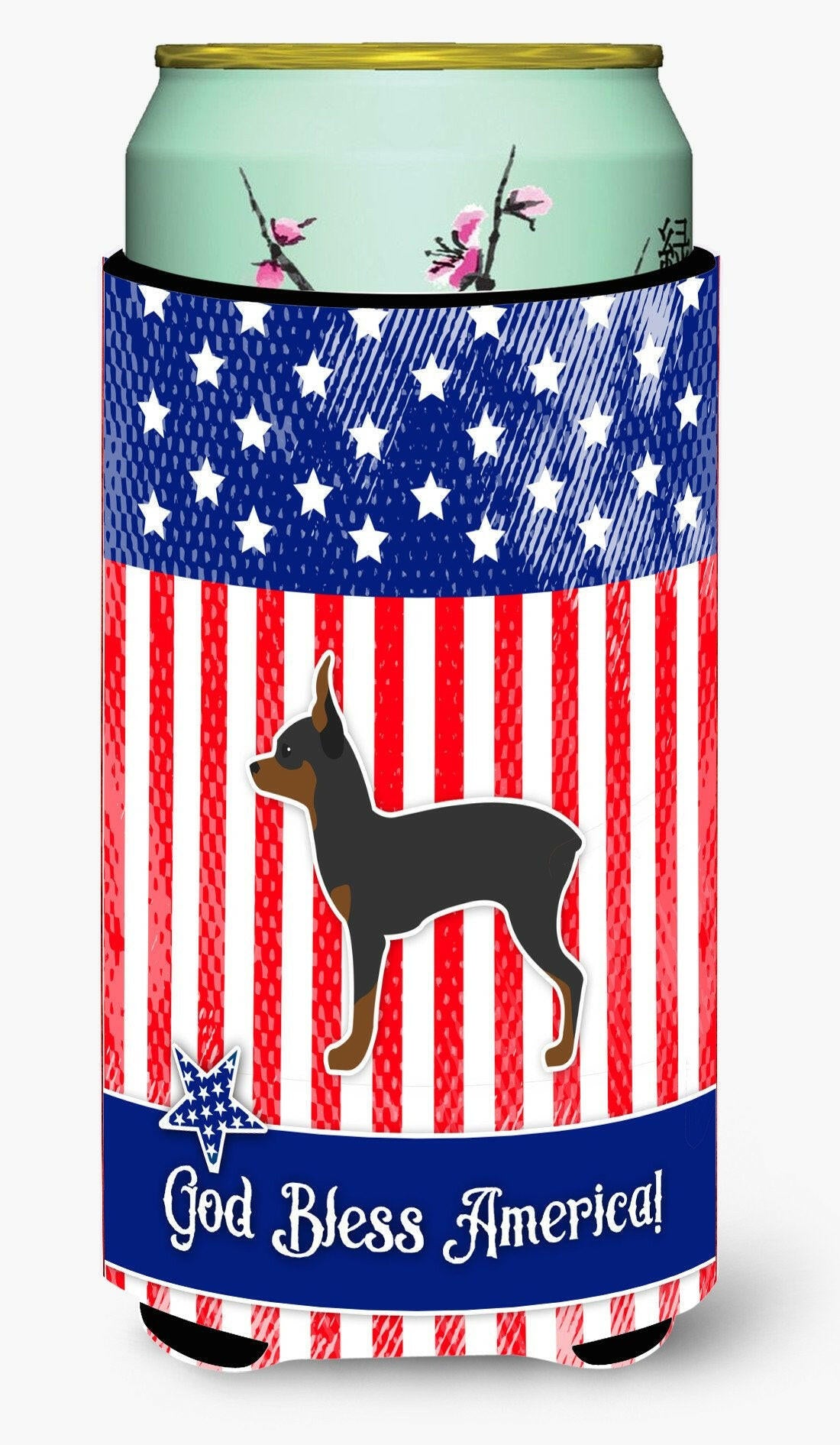 USA Patriotic Toy Fox Terrier Tall Boy Beverage Insulator Hugger BB3287TBC by Caroline&#39;s Treasures