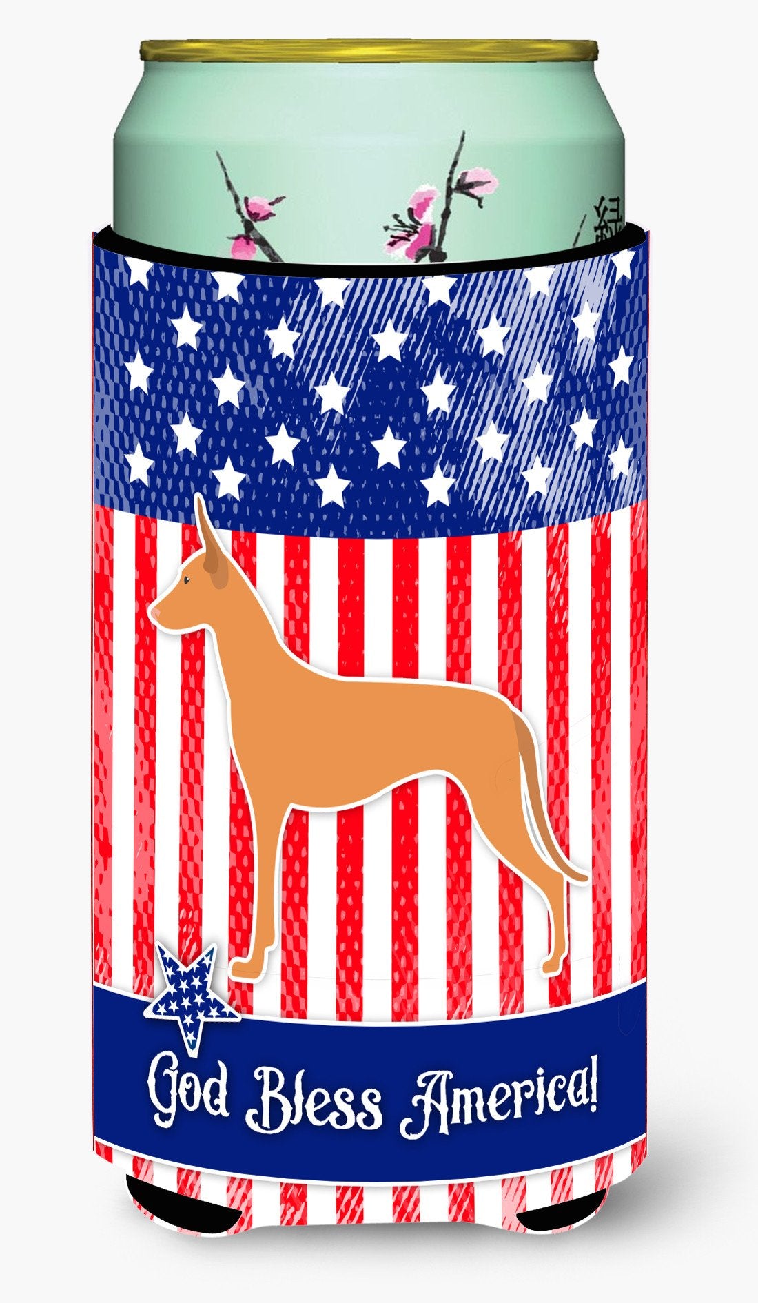 USA Patriotic Pharaoh Hound Tall Boy Beverage Insulator Hugger BB3288TBC by Caroline's Treasures